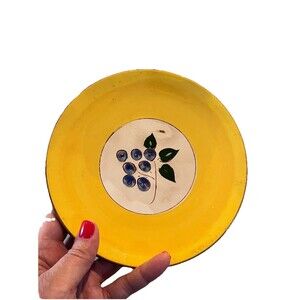 Stangl Vintage Pottery Blueberry 6 Inch Bread & Butter Plate Yellow Glazed